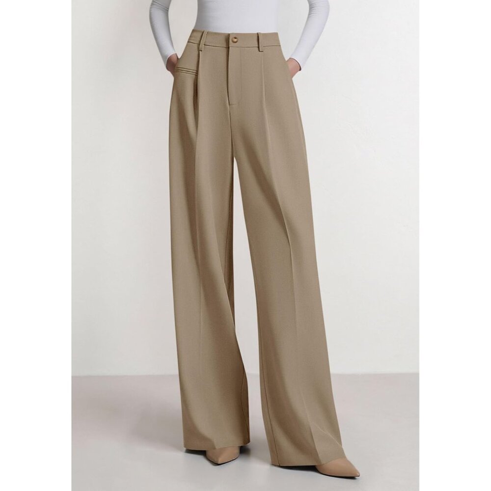 Womens Wide Leg Dress Pants 2025 Business Casual Flowy Work Palazzo Pants High W - Picture 3 of 6